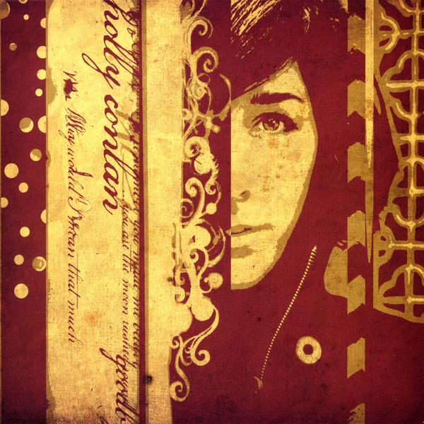 Musician Holly Conlan and textural graphics on the Bird EP album cover